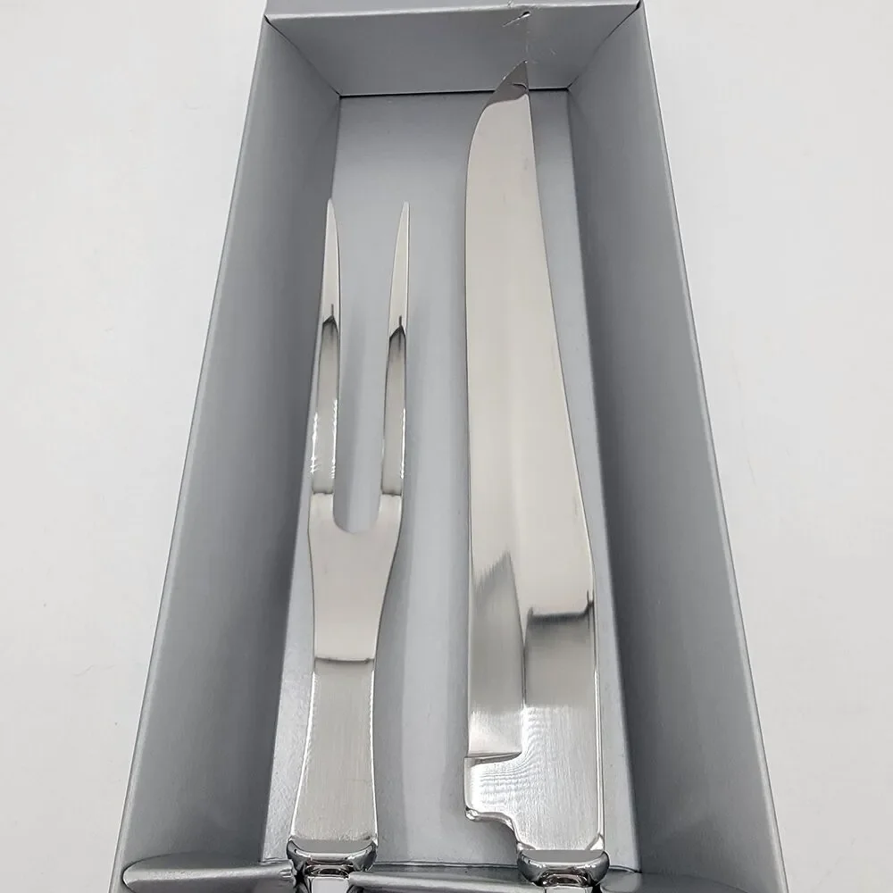 Vintage Toscany Collection 2720 Paris Crystal Handle Carving Set Japan Open Box